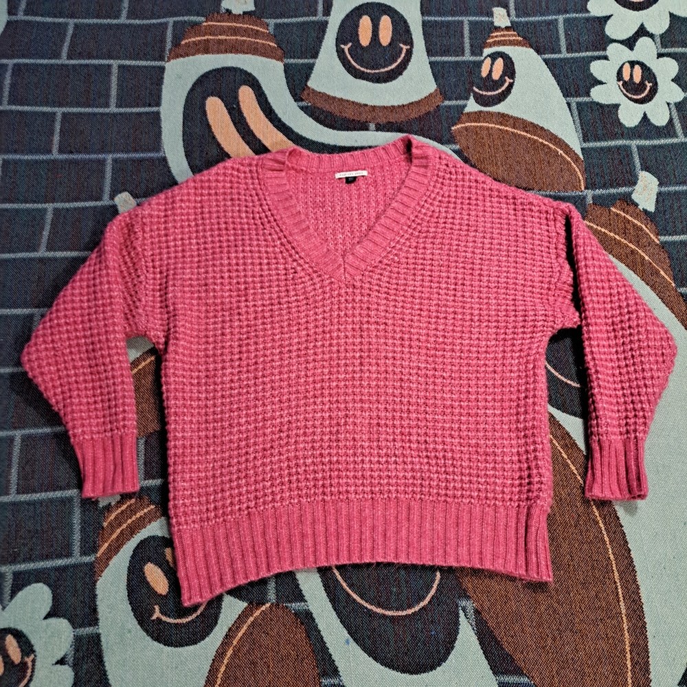 🌈 AEO V-NECK OVERSIZED KNIT SWEATER-M